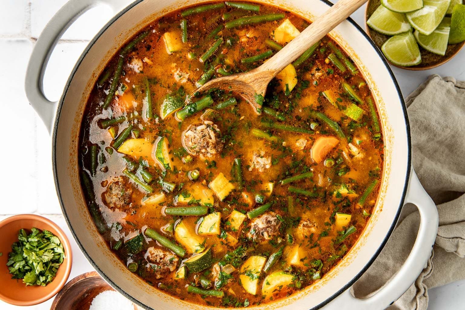 Secret to Flavorful Albondigas: Mint & Rice Meatball Soup